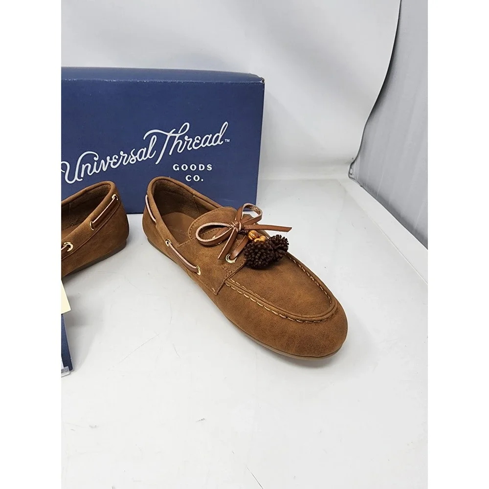 Universal Thread Chestnut‎ Midge Boat Shoes Womens 9.5 Memory Foam Brown Loafers